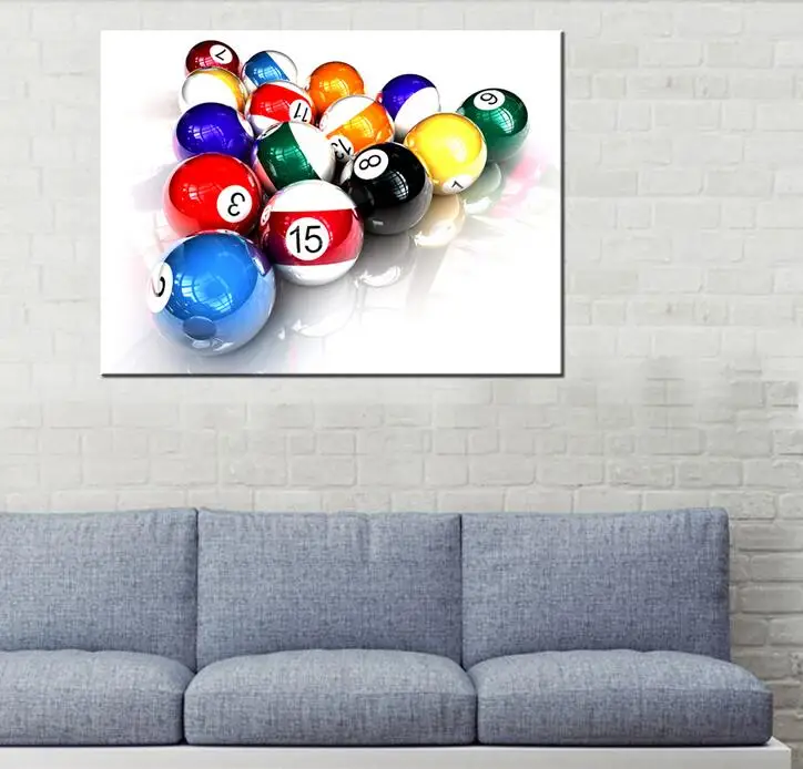 Table Tennis Sport Room Decor Colorful Billiards Ball Canvas Art Print Poster and Painting Wall Picture Unframed | Дом и сад