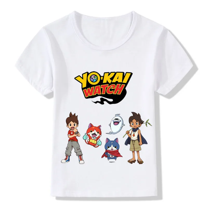 Детские смешные футболки Yo Kai Watch с мультяшным дизайном топы для мальчиков и