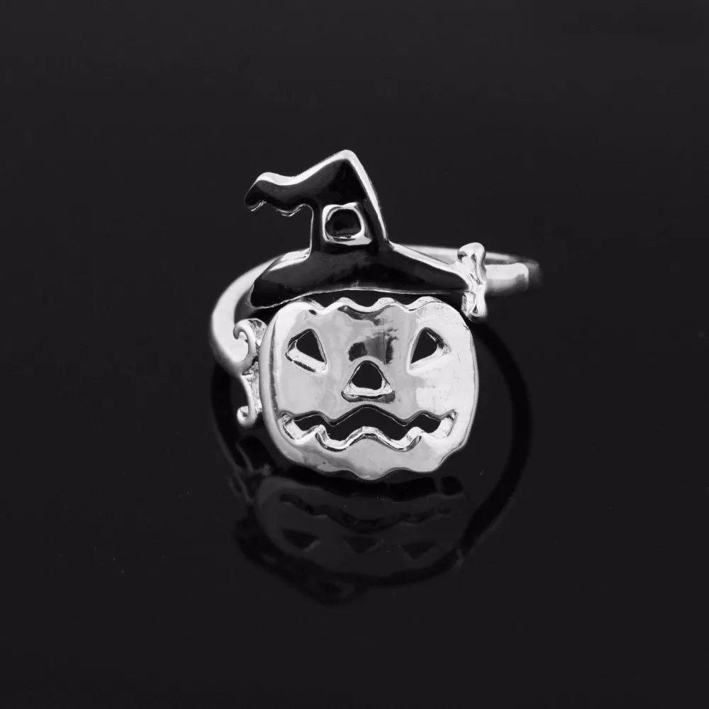 DoreenBeads модные кольца серебряного цвета черные медные ведьмы тыквы регулируемые