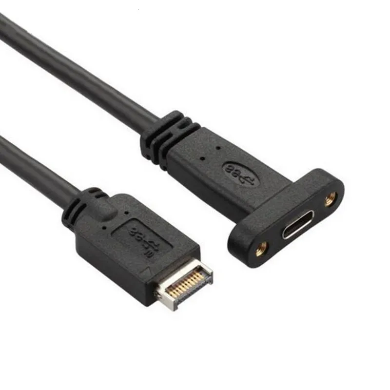 

USB 3.1 Front Panel Header to USB-C Type-C Female Extension Cable 40cm with Panel Mount Screw