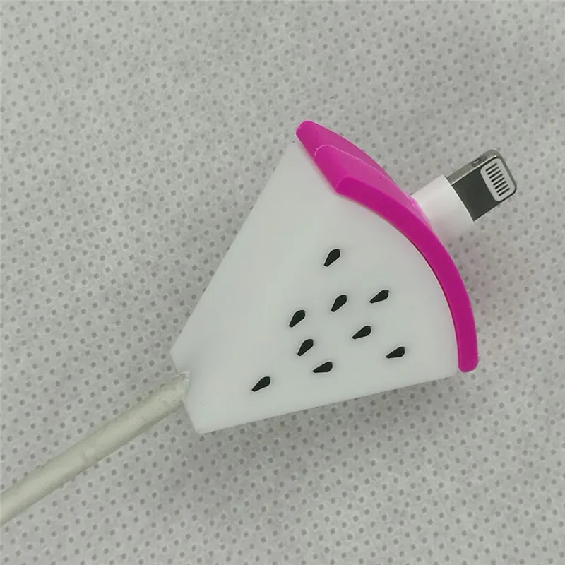 Красный Кабель протектор укуса для Iphone кабель протектор Битер usb Фрукты Арбуз разъем мобильного телефона аксессуар дропшиппинг игрушка - Цвет: Красный