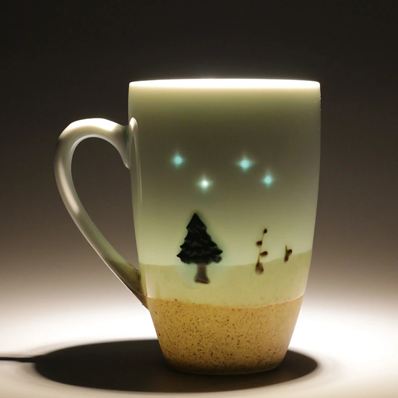 

Handmade Creative Ceramic Christmas Cup Simple Mug Christmas Tree Coffee Cup Lovers Custom Gift Cup