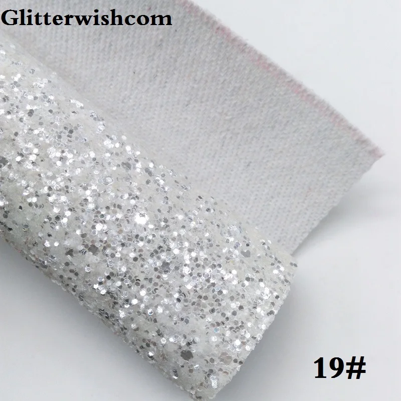19 Glitterwishcome 21X29 см A4 размер винил для бантов, сверкающий толстый блеск кожа ткань винил для бантов, GM098A - Цвет: 19