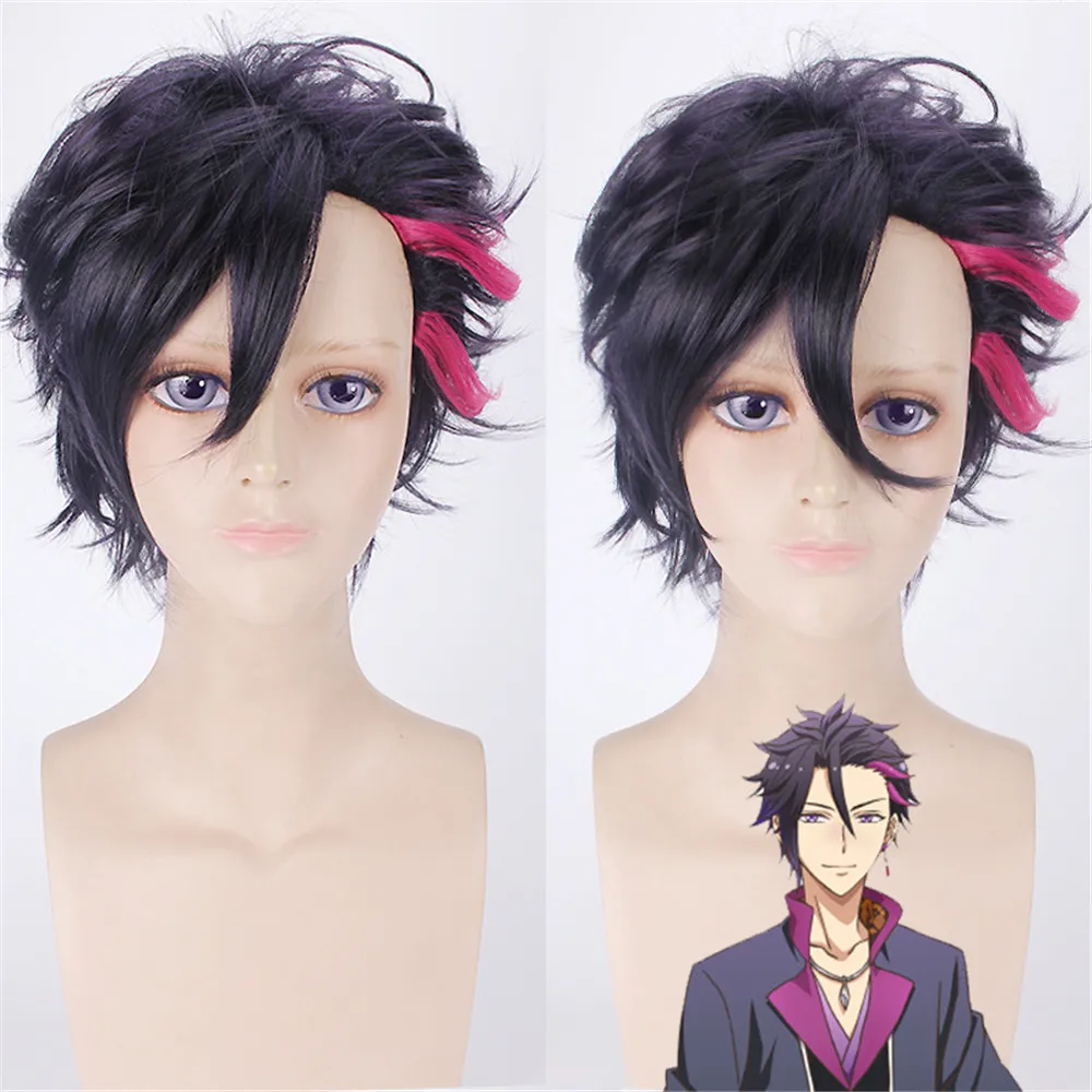Женский парик для косплея из аниме Муцуки хаджим 40 см Короткие вьющиеся