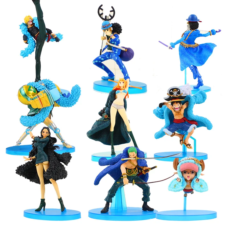 Аниме одна штука Фигурки игрушки Nami Robin Luffy Sanji Zoro Brook Usopp Franky Battle Ver Модель