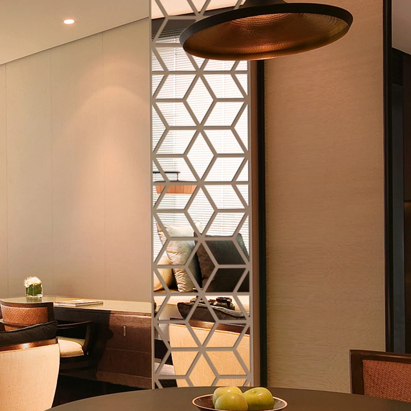 3D креативные геометрические алмазные акриловые зеркальные настенные наклейки