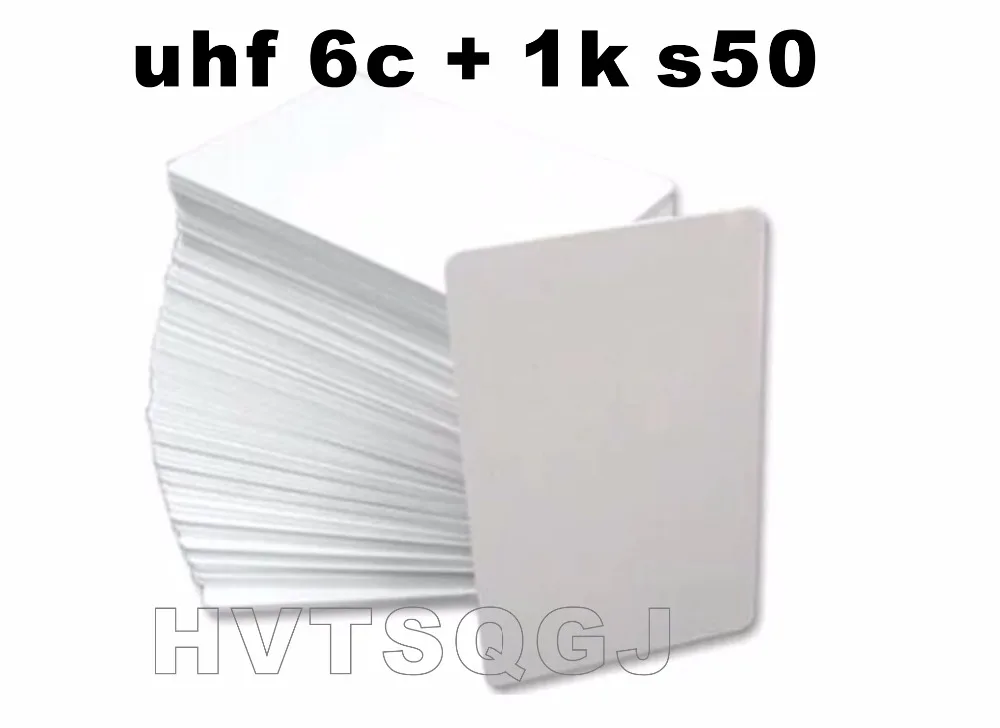 

100 шт Пластиковые ПВХ F1108 + UHF rfid смарт бесконтактные пустые карты
