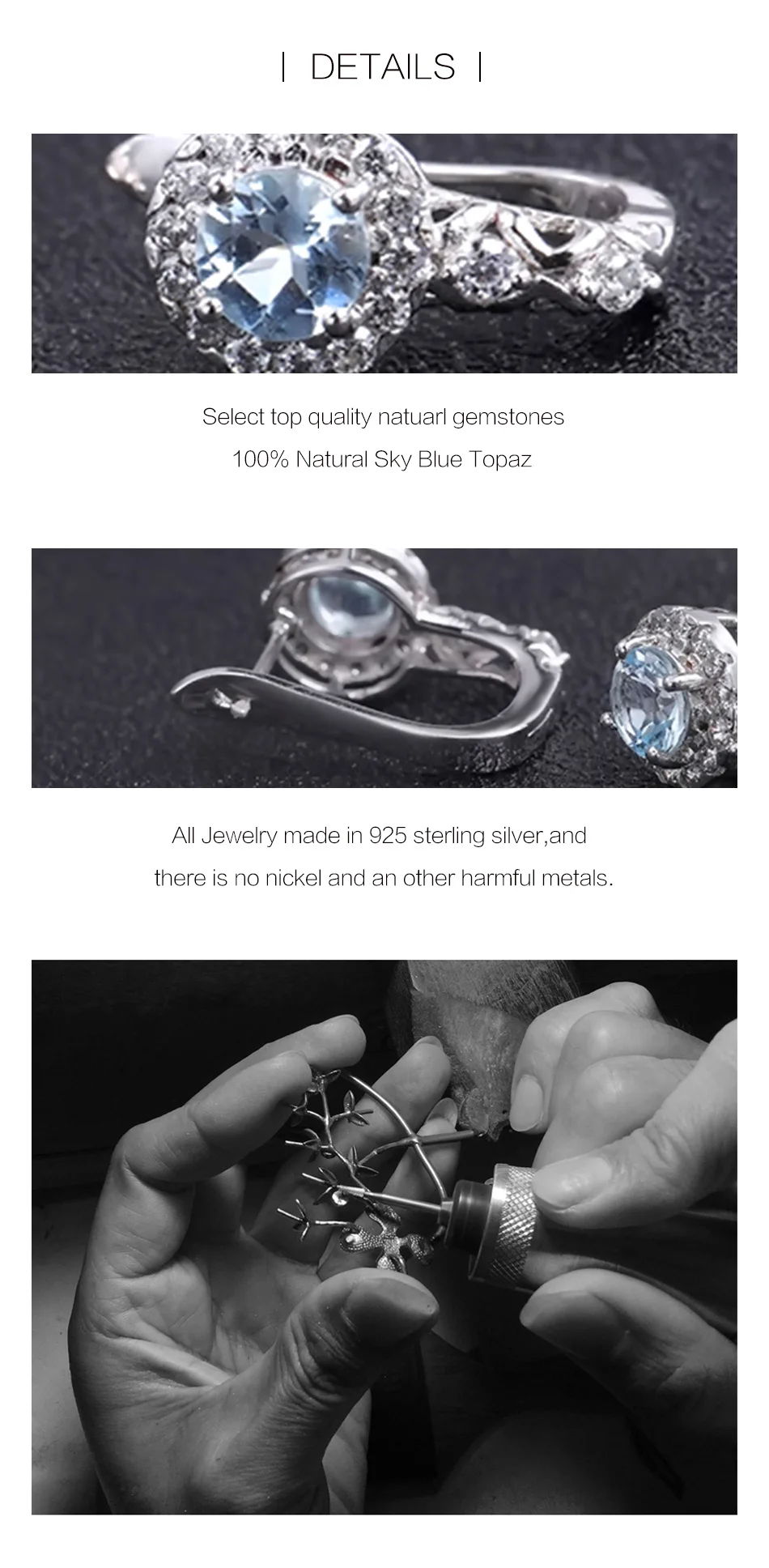 Жемчужные балетные 2.07ct круглые серьги с натуральным небесно-голубым топазом, хорошее ювелирное изделие, однотонные 925 пробы серебряные серьги, куртки для женщин