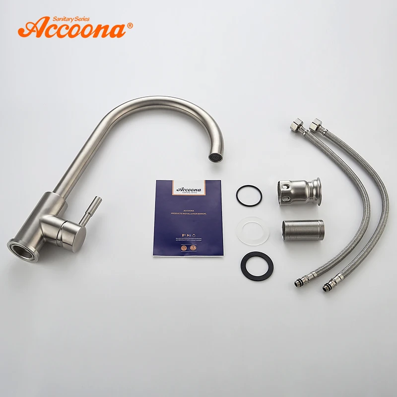 Accoona 304 фильтр для питьевой воды из нержавеющей стали кухонный кран для кухонной раковины 360 горячей и холодной воды A4590