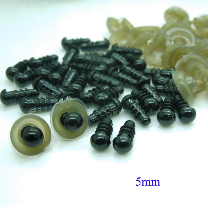 Черные безопасные глаза 5 мм/Пластиковые кукольные аксессуары ручной работы для