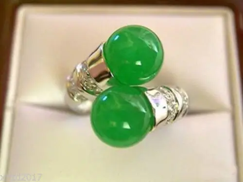 

Hot sale new Style >>>>Beautiful natural green stone ring size 6-9