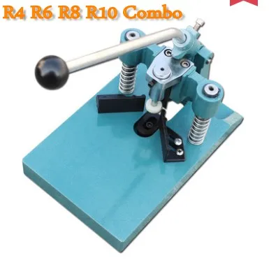 Сверхмощный угловой круглый с 4 плашками R4 R6 R8 R10 Дырокол резак для стека бумаги, фотокниги, ПВХ