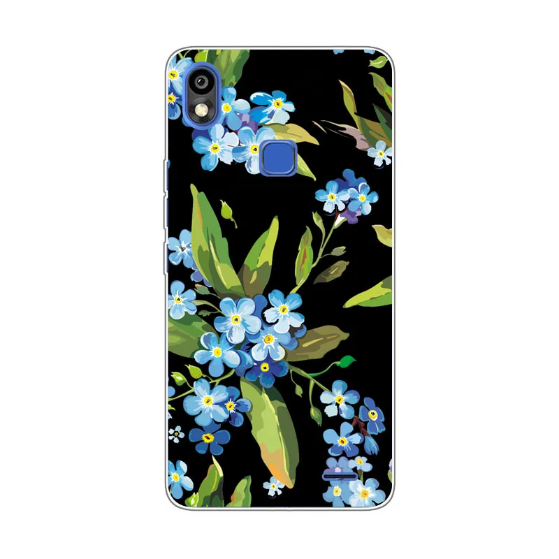 Чехол Infinix Smart 2 HD X609 силиконовый белый мягкий чехол из ТПУ с цветочным рисунком
