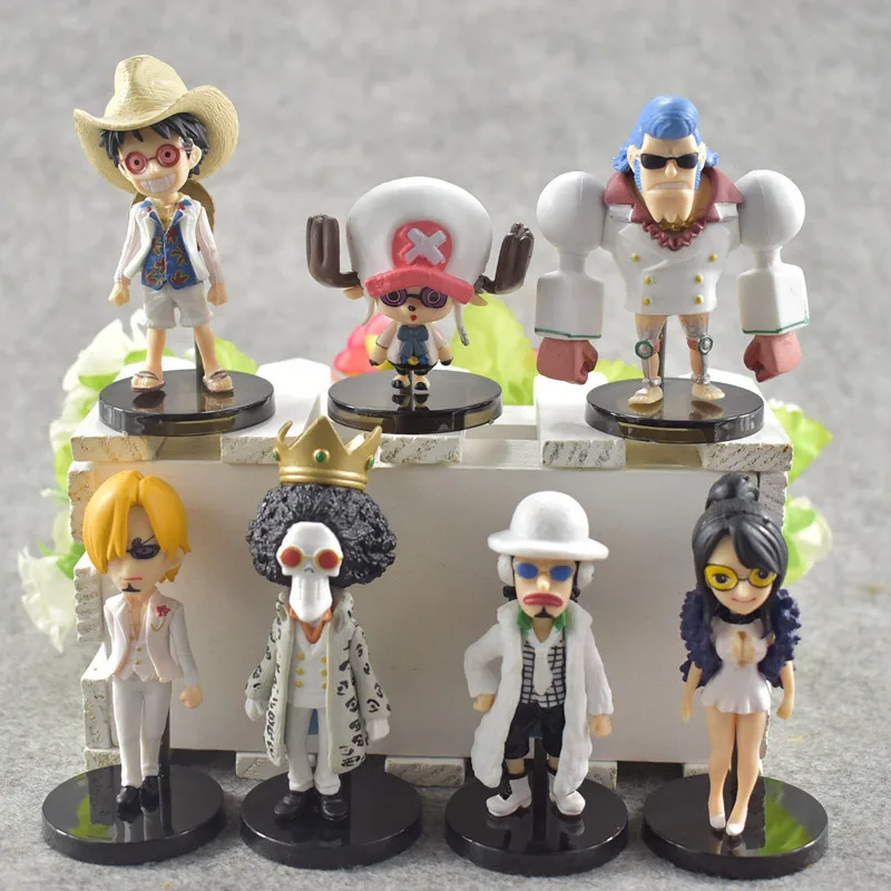 Брелок из ПВХ белое платье 7/1/2 шт аниме цельная фигурка подвеска Sanji Luffy Nami Робин