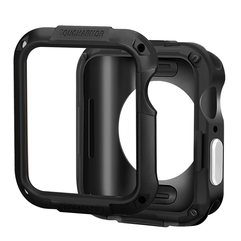 black SGP защитный чехол s Чехол для Apple Watch чехол 44 мм 40 мм 42 мм 38 мм PC чехол для iwatch 4 3 2 1 анти-падение рамка оболочка аксессуары - Цвет: black