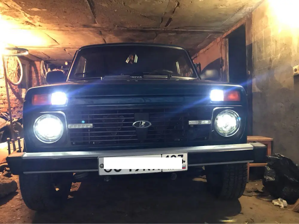 7 дюймов светодиодный налобный фонарь с Halo Ring Amber поворотник для lada Niva 4x4 suzuki samurai " светодиодный DRL Halo Фары для ваз 2101