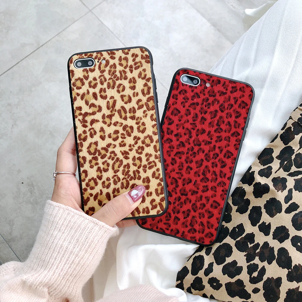 Чехол из закаленного стекла для iphone Xs max Xr с текстурой гепарда чехол ТПУ 5 6 7 8 plus