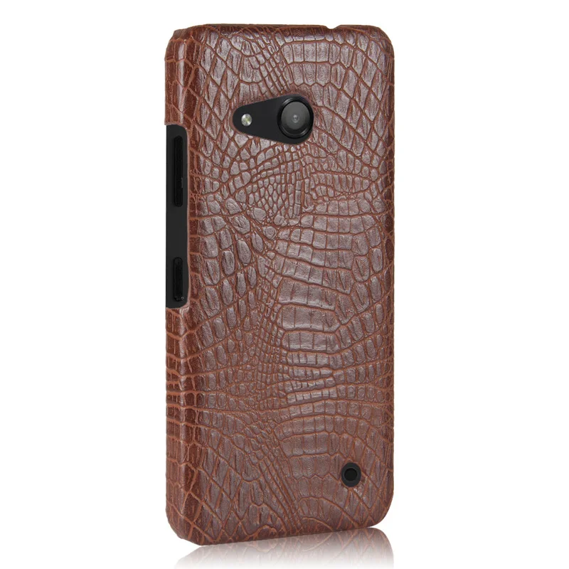Чехол бампер из крокодиловой кожи для Microsoft Nokia Lumia 550 Жесткий поликарбоната с