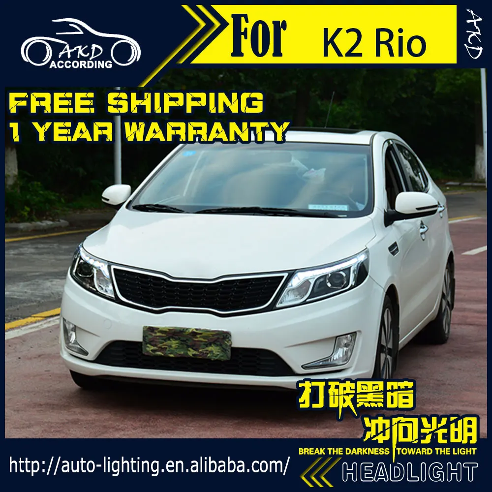 AKD автомобильный Стайлинг Головной фонарь для Kia K2 фары 2011- Rio светодиодный фонарь светодиодный DRL H7 D2H Hid вариант Ангел глаз биксеноновый луч