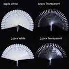 Искусственные Типсы для ногтей, веер, для украшения ногтей, круглые Натуральный, полное покрытие дисплея, инструменты для практики, накладные ногти, маникюр, акриловый УФ-Гель-лак, 1 комплект