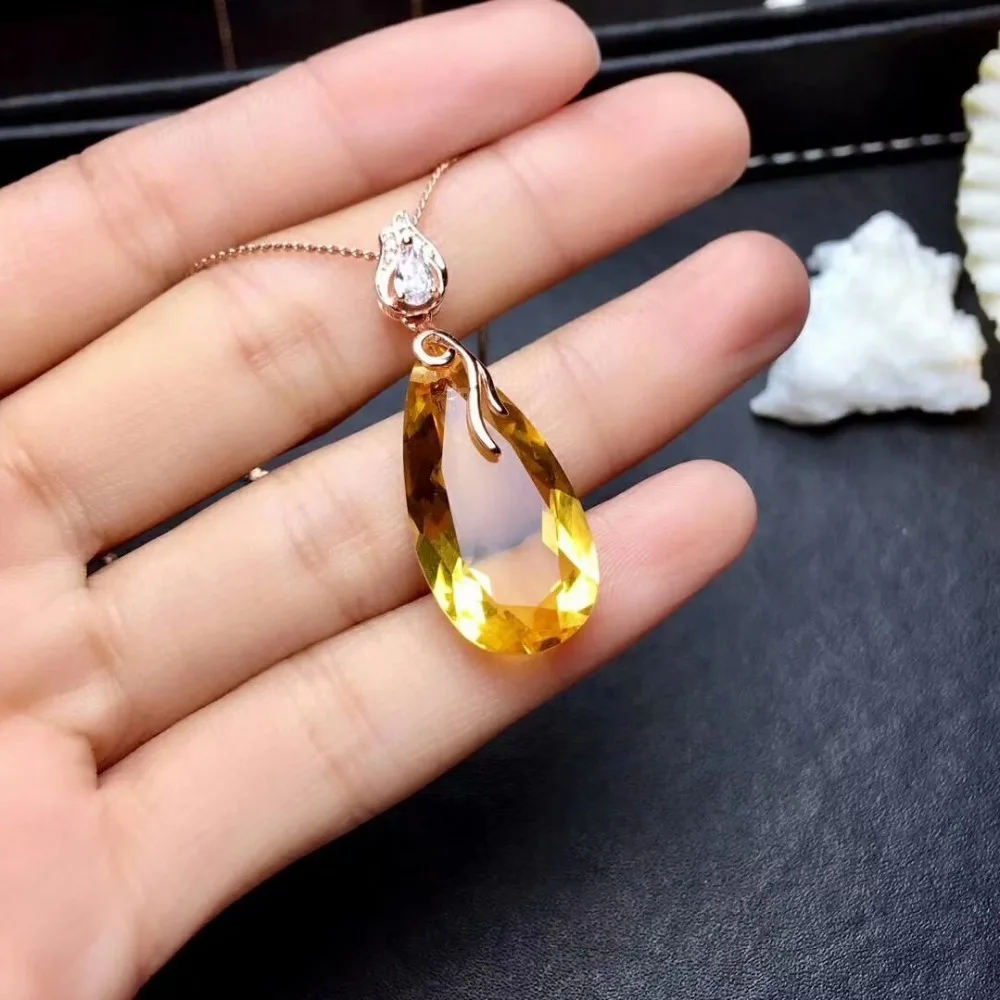 Женские пьезоэлектрические цитриновые кулоны shilovem вечерние ювелирные изделия