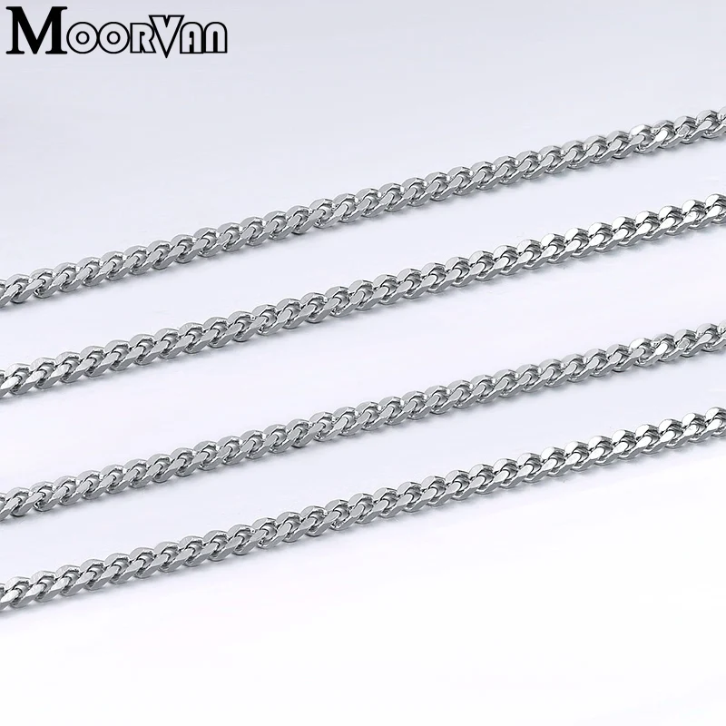 Moorvan мужское ожерелье из нержавеющей стали, цепочка шириной 3 мм(40-90 см), Индивидуальные ювелирные изделия в Кубинском стиле хип-хоп, ожерелья Аксессуары VN001