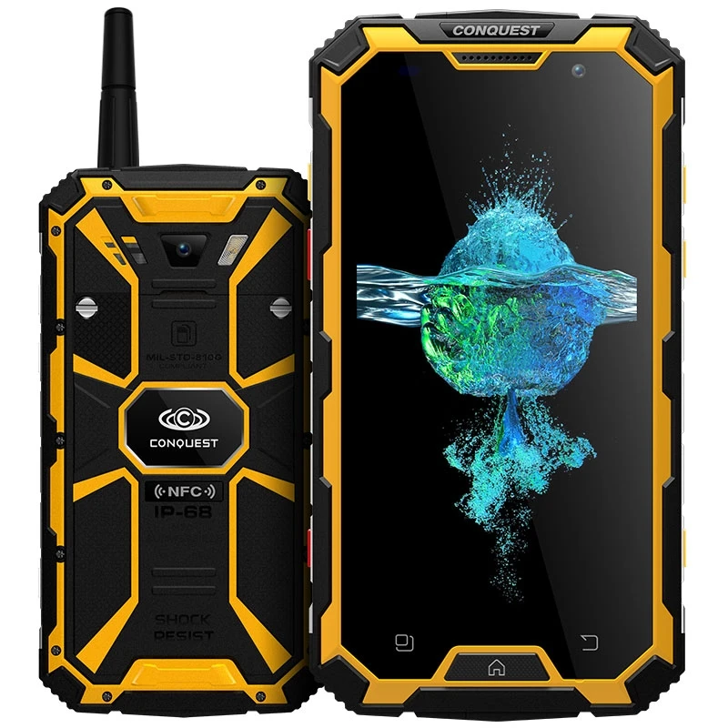 Conquest S8 Plus 4G мобильный телефон-рация с мобильным телефоном на базе Android 6,0 4 Гб+ 64 ГБ Octa Core IP68 Водонепроницаемый смартфон 1080 P NFC смартфонов
