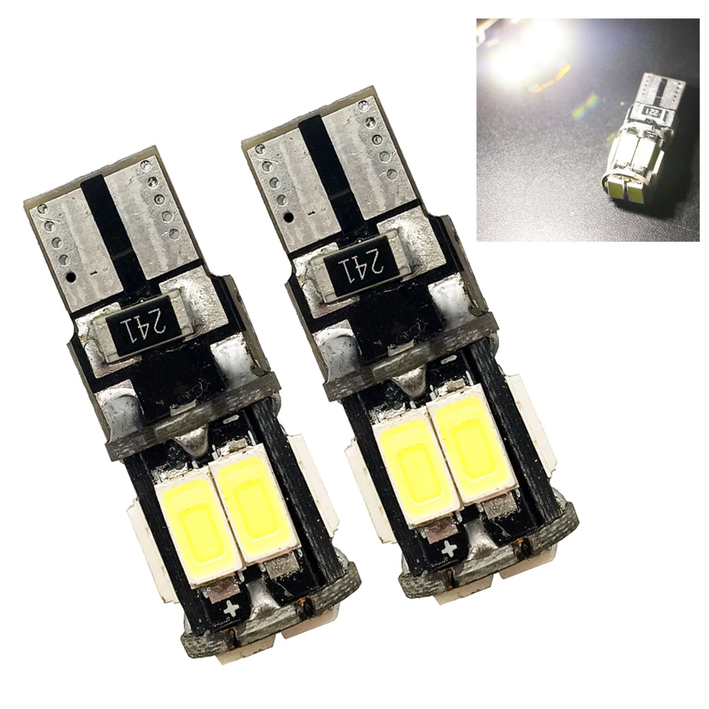 T10 Canbus! 50 шт. t10 W5W 194 168 5630 10 SMD Can bus без ошибок светодиодных лампочек белые 6000K Canbus лм |