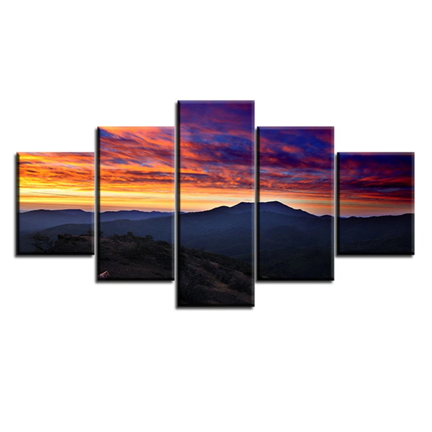 

5 pc Set pretty-pink-sunset NO FRAME Oil Painting Canvas Prints Wall Art Pictures For Living Room Decorations