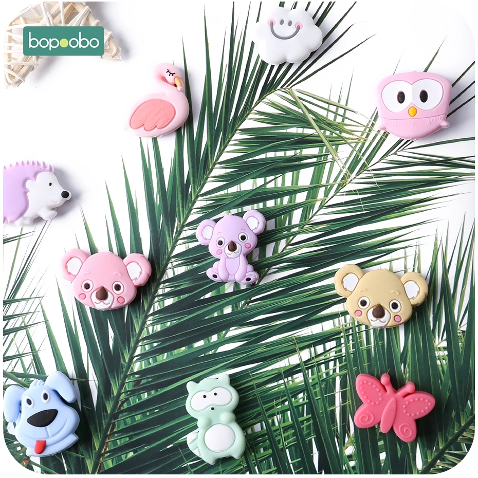 Bopoobo 1 упаковка Детские бусины для прорезывания зубов мини в виде животных