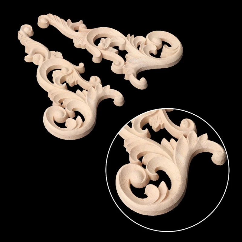 1 пара винтажных деревянных резных угловых аппликаций на дверь шкафа мебель