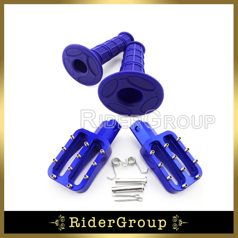 Синие Алюминиевые Подножки с ЧПУ подножки колышки резиновая рукоятка