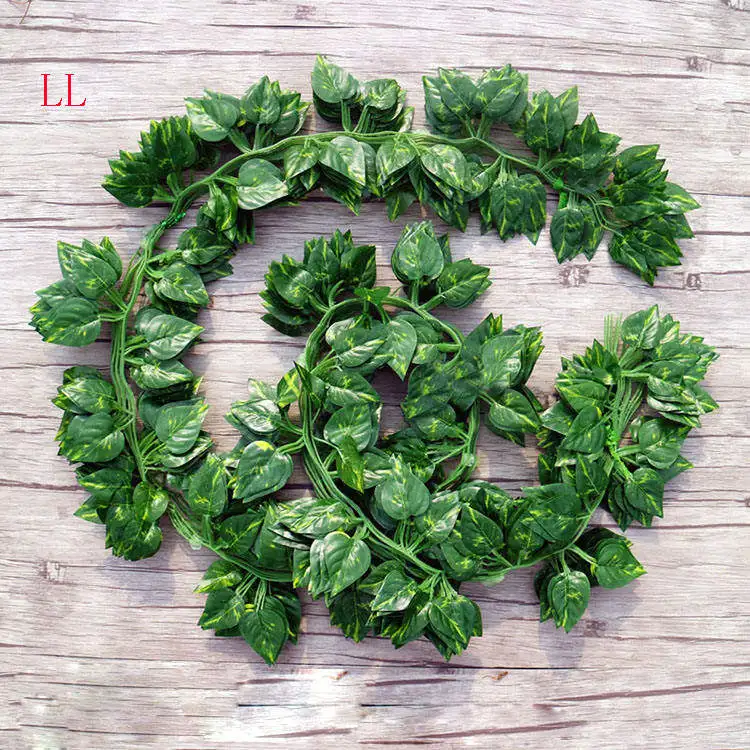 pattern A 12 шт./лот, искусственная гирлянда из листьев плюща, искусственные растения, искусственная Виноградная лоза, листва, искусственные цветы, криперы, зеленый плюща, венок, домашний декор, HB - Цвет: pattern A