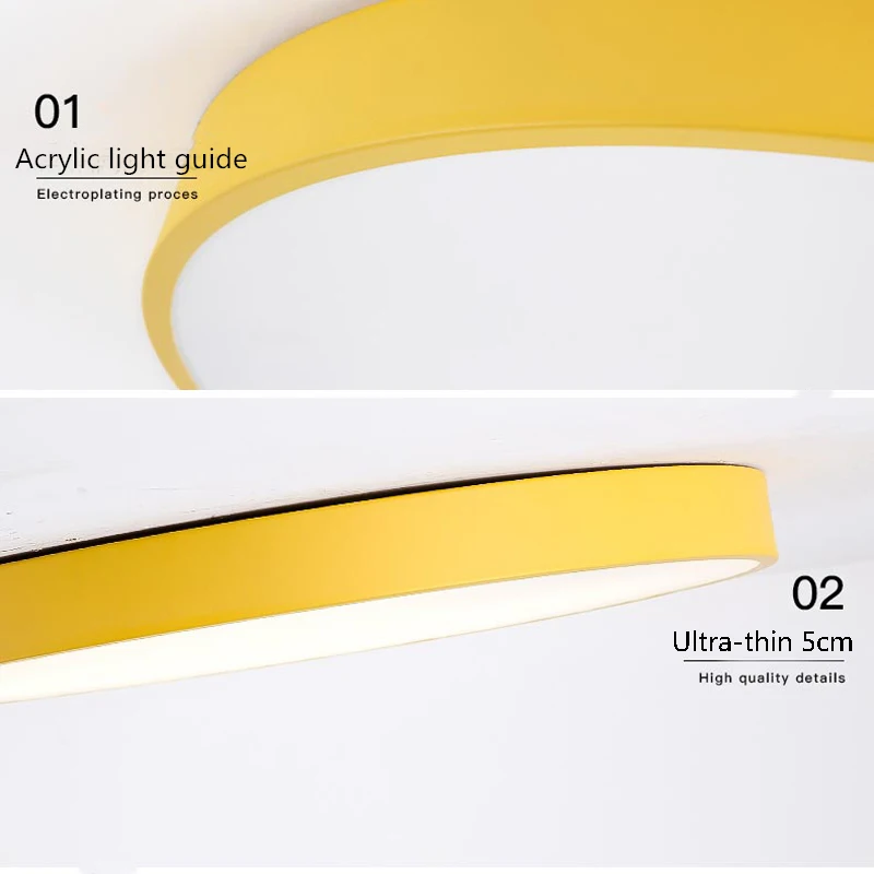 Светодиодный потолочный светильник ультра-тонкий скандинавский цвета