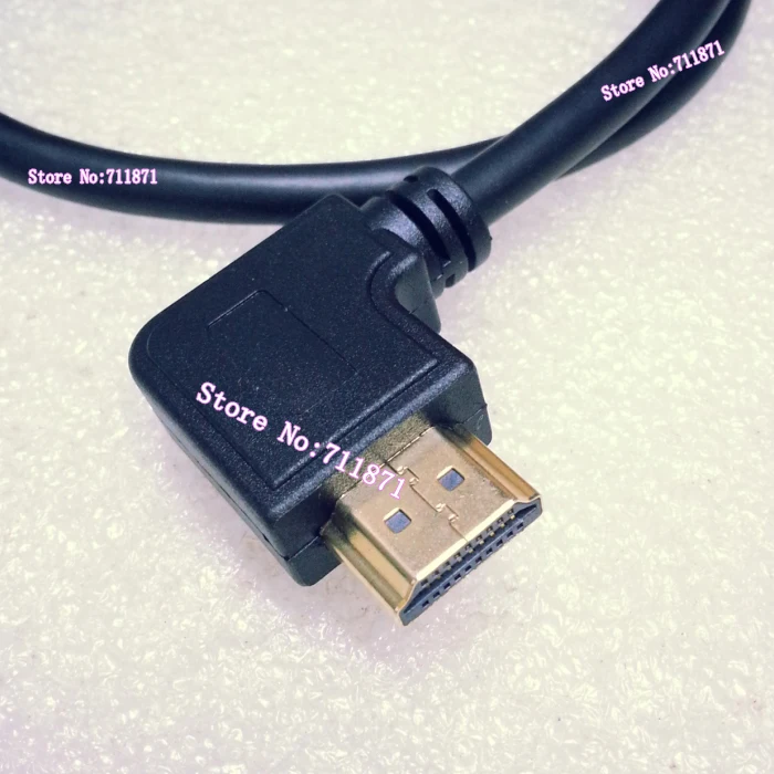 Кабель HDMI 50 см с левым изгибом 500 мм 90 градусов кабель штырьковый прямым углом