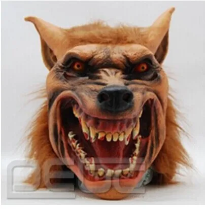 Латексная силиконовая маска на Хэллоуин ужасная голова волка животного страшная
