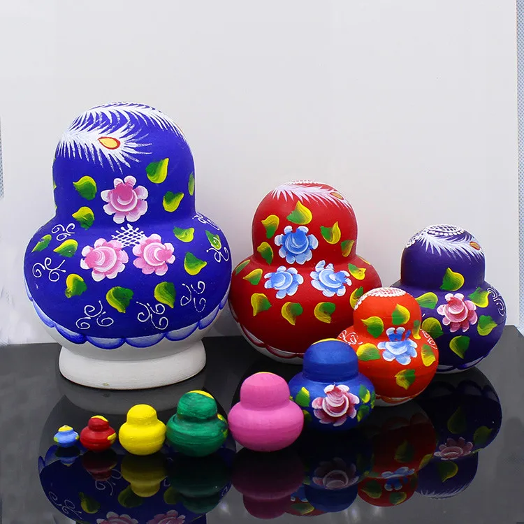 10 шт./компл. деревянные русские куклы ручной работы традиционные матрешки