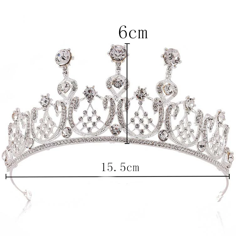 Великолепная Блестящая серебряная позолоченная большая свадебная корона