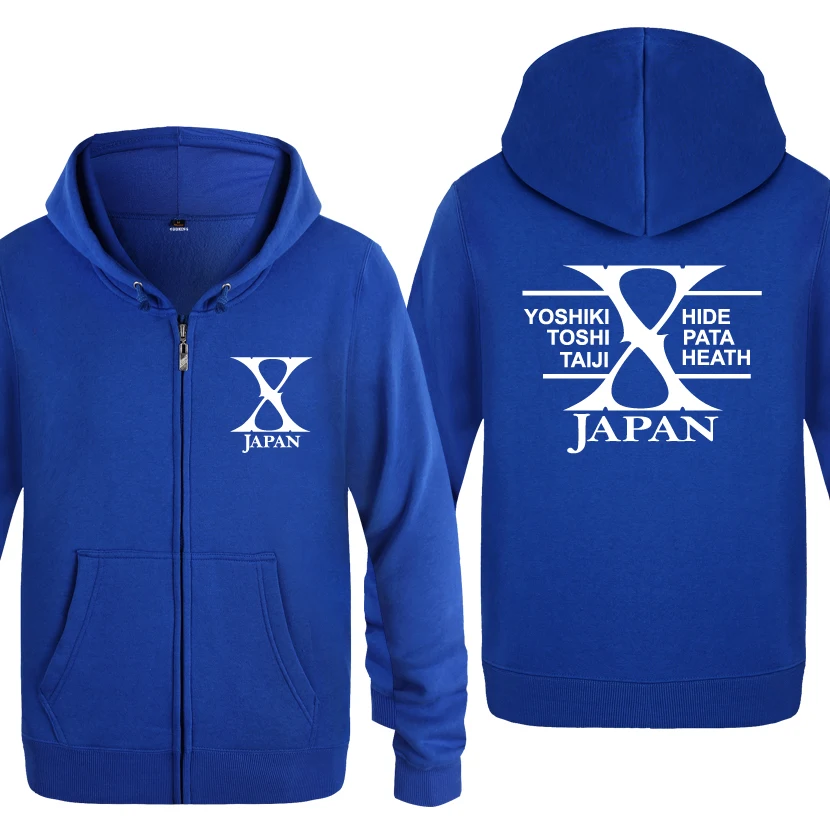 X JAPAN рок толстовки для любителей музыки Для мужчин 2018 s с капюшоном и застежкой