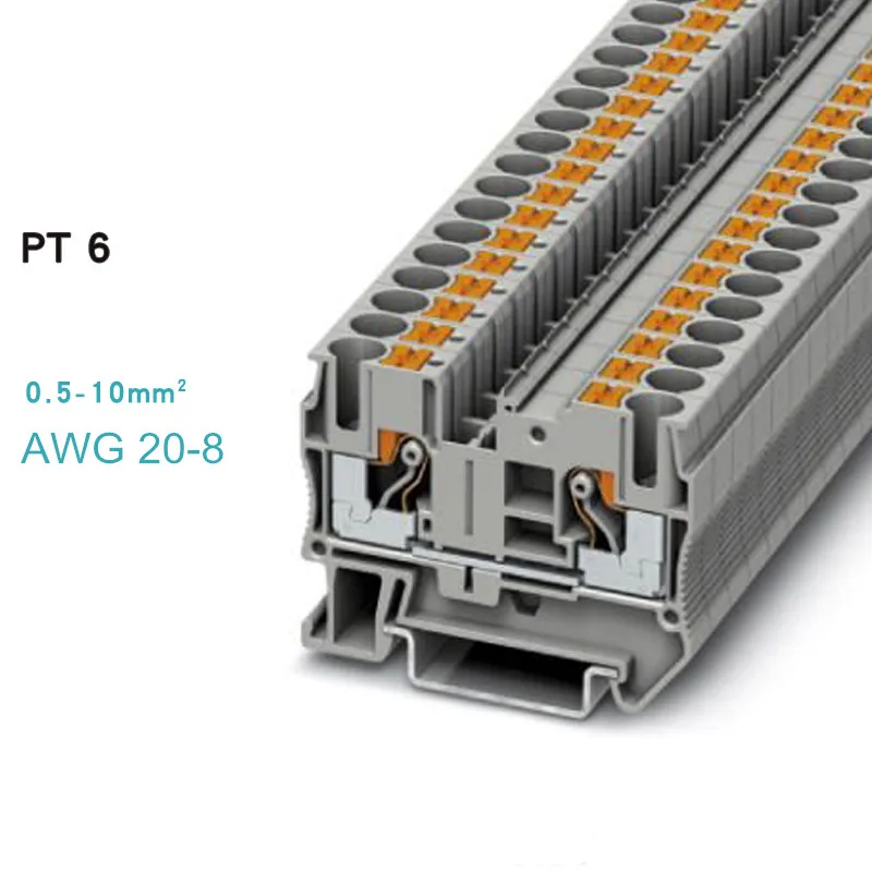 10 шт. Феникс Тип быстрая схема проводки разъем PT6 Din Rail комбинированный пуш ап