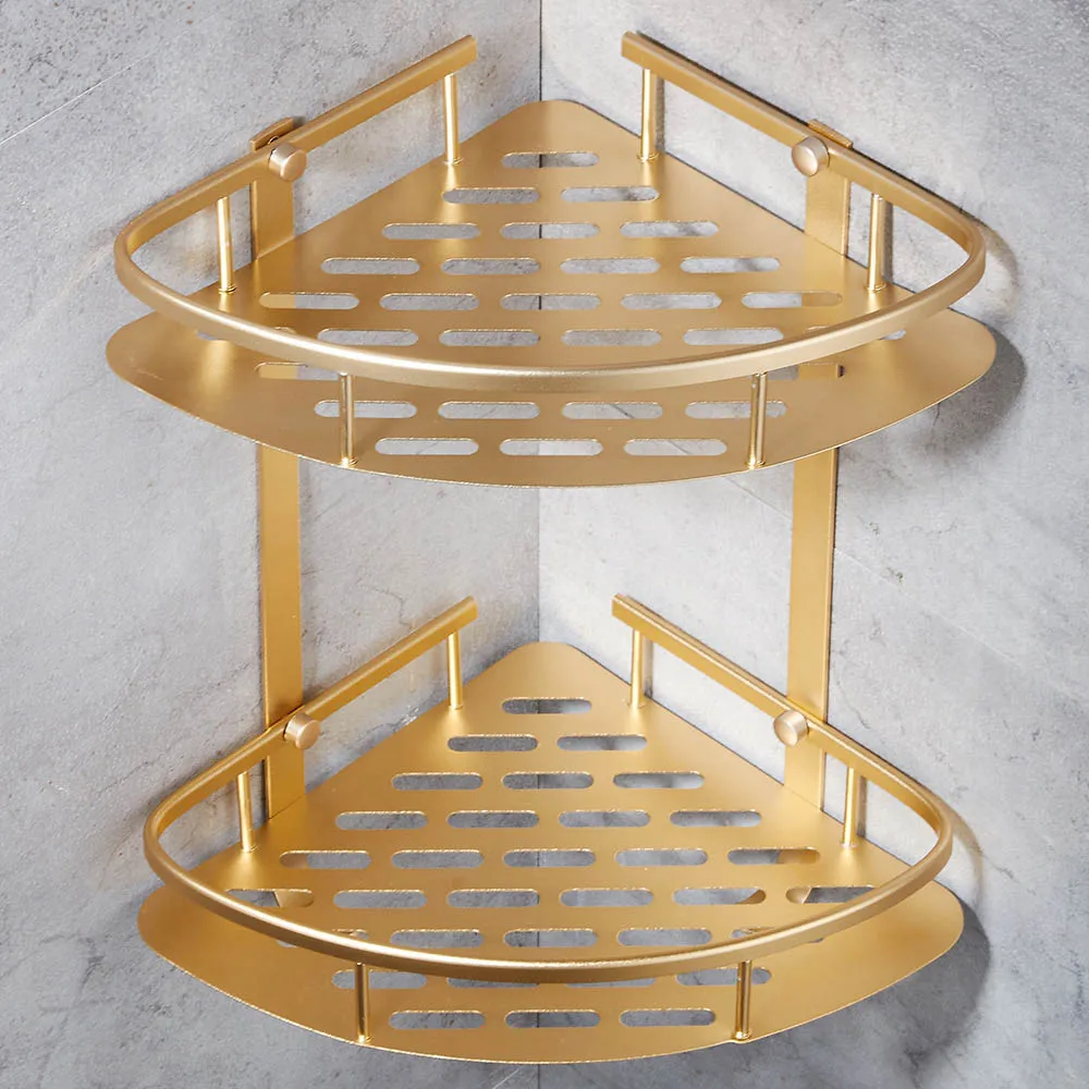 Бесплатная доставка полка для ванной комнаты золотые серебряные полки угловая