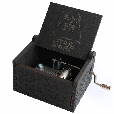 Star wars-BK Антикварная резная деревянная игра престолов коробка Зельда Музыкальная шкатулка Рождественский подарок на год подарок на день рождения аноним украшения - Цвет: Star wars-BK