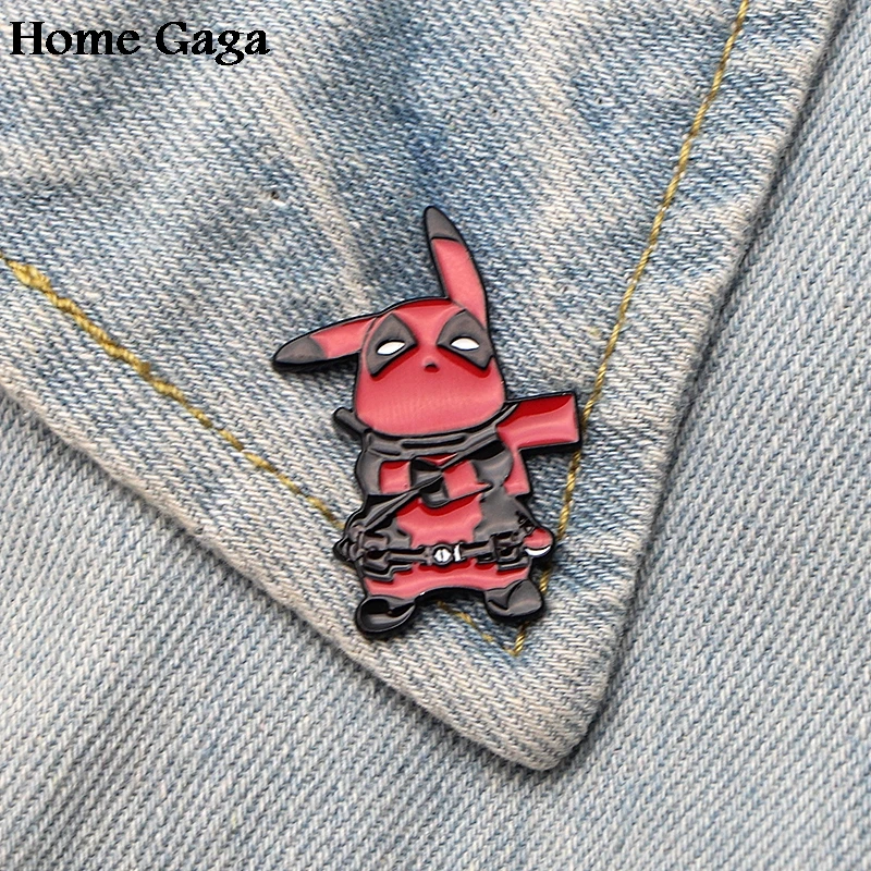 Homegaga Дэдпул Пикачу цинковые Мультяшные булавки для мужчин и женщин para Shirt Charm insignia одежда рюкзак медаль значки Броши D1814
