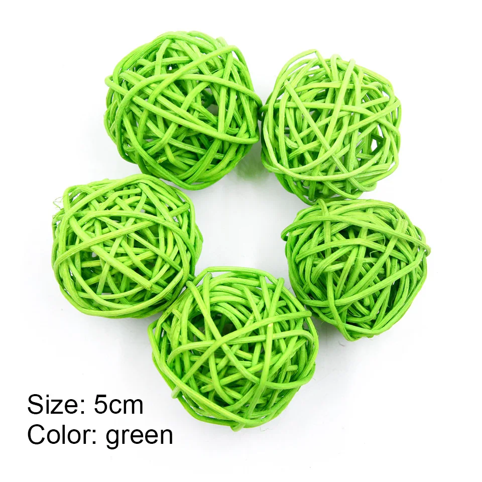 No LED-green 10 20 красочный ротанговый шар DIY Комбинация Светодиодный светильник креативная Свадьба Рождество День Рождения Вечеринка наружные украшения для дома - Цвет: No LED-green