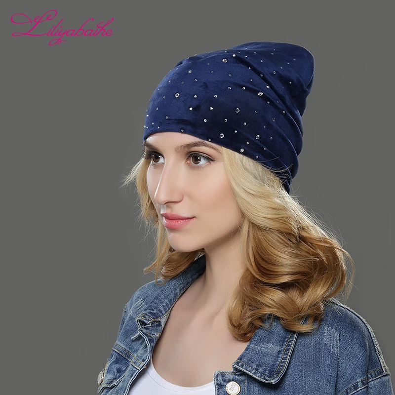 Liliyabaihe женская осенняя и зимняя шапка для девочек шляпы женщин Skullies шапочки пух