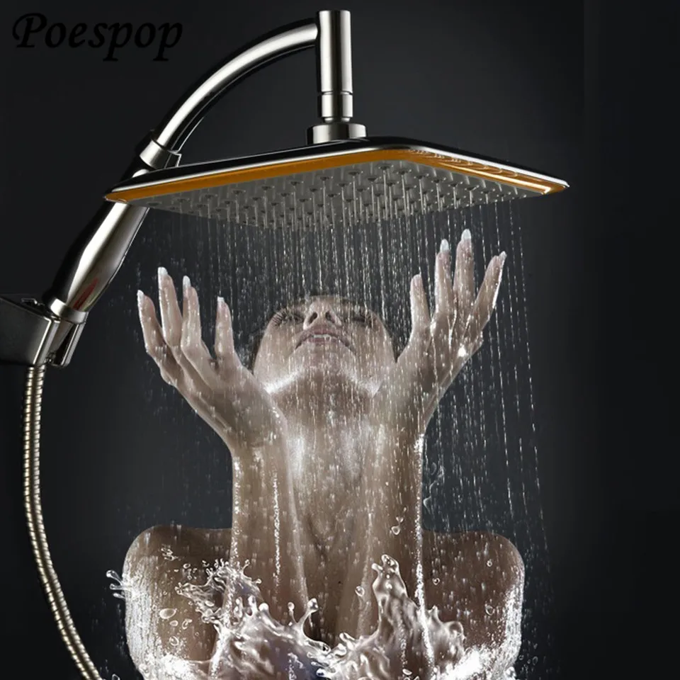 

POSEPOP 8 дюймов с функцией экономии воды под высоким давлением Насадки для душа Ультра тонкий Нержавеющая сталь бустер водяной тропический ду...