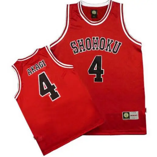 No 4 Takenori Akagi Аниме Slam Dunk Косплей Костюм Shohoku Sakuragi Hanamichi Баскетбол Джерси футболка спортивная одежда школьная форма баскетбольной команды - Color: No 4 Takenori Akagi