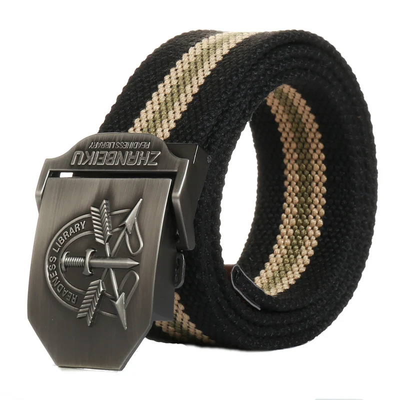 Мужской холщовый ремень LITTOX темно зеленый армейский тактический с драконом 2019|army