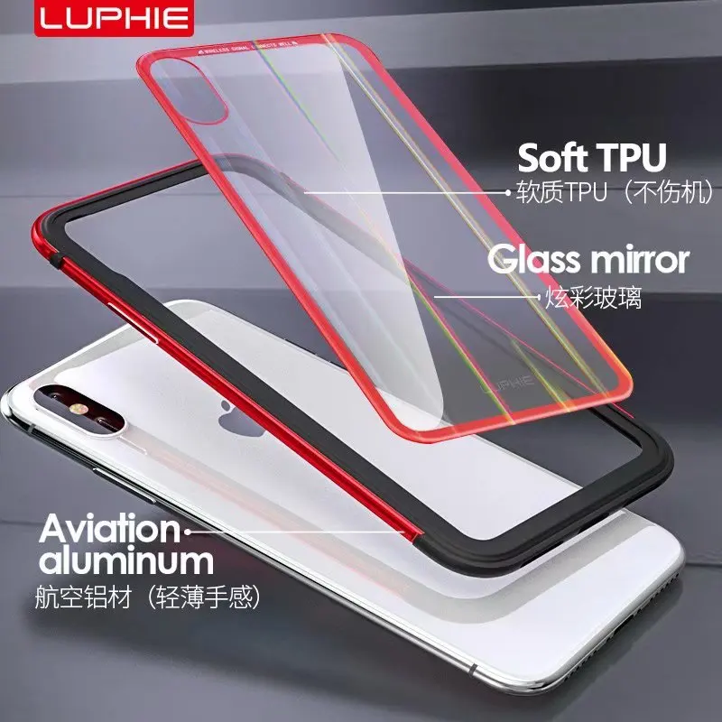 Чехол Luphie для iPhone XR чехол XS Max роскошный Алюминиевый металлический бампер рамка и