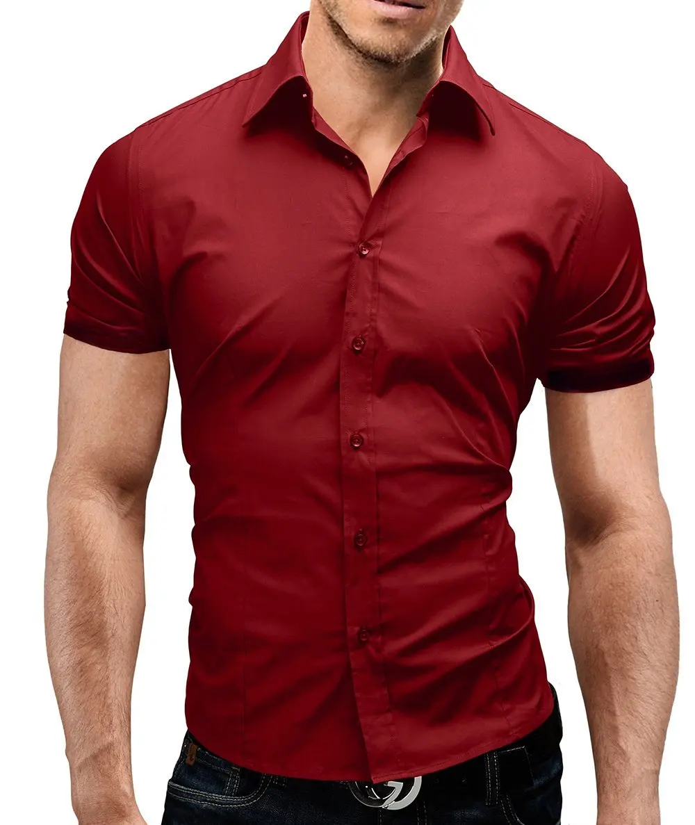 

Brand 2018 Fashion Male Shirt Long-Sleeves Tops Simple Solid Color Mens Dress Shirts Slim Men Shirt Plus Size XXXL